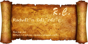 Radván Cézár névjegykártya